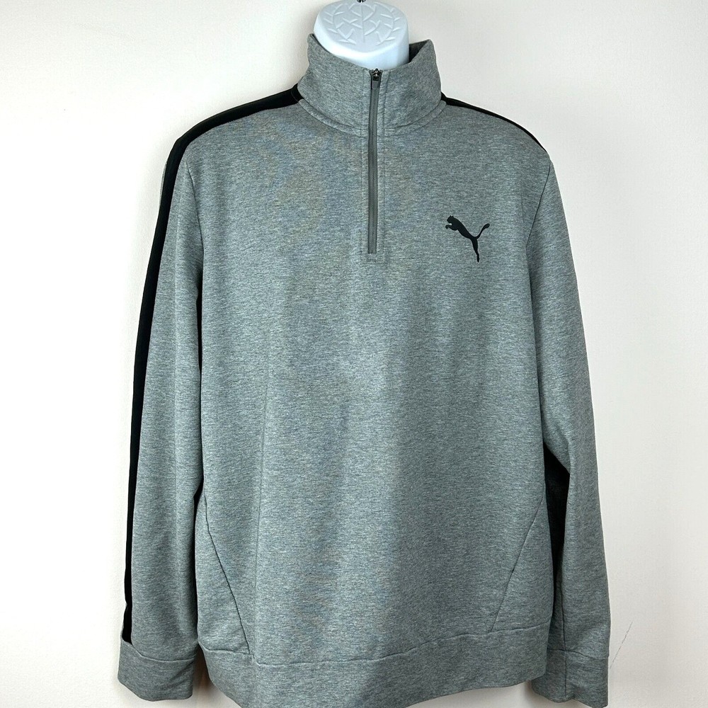 Puma Quarter Zip Gray Sweatshirt Youth Size XL - Picture 5 of 12